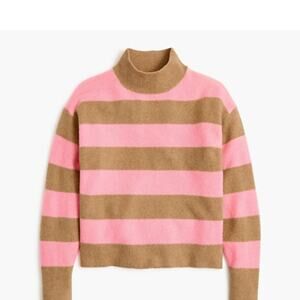J. Crew Factory Rugby stripe mockneck sweater in extra-soft yarn Size Small NWOT